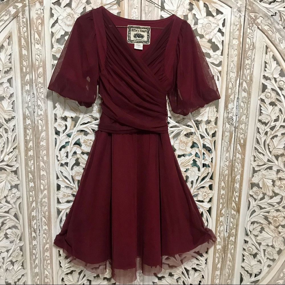 Effie’s Heart Wine Tulle Dress